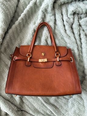 Pratesi Italy Brown Structured Satchel Handbag